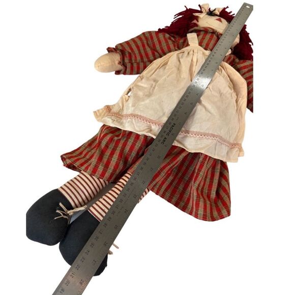 3PC Vintage Raggedy Ann & Andy Primitive Fabric Dolls  (Set of 3) - Picture 3 of 16